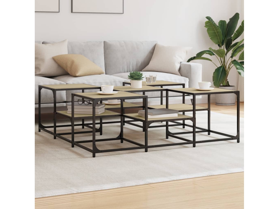 Vidaxl Mesa De Centro 121x121x40 Derivados De Madeira Carvalho Sonoma