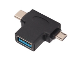 Conversor Otg 2 em 1 Usb c, Micro Usb para Celular, Teclado, Mouse, Leitor de Cartões AQUAFORGE