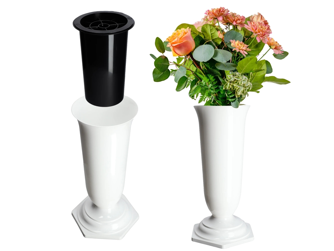 Vaso, Plástico Durável, Forma Clássica De Garrafa, Branco-b, M-a
