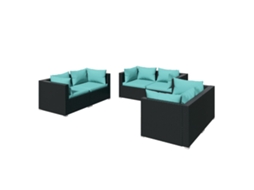 Garden Lounge Set, Garden Lounge Sets Vidaxl Preto Rattan / Vime (n/a)