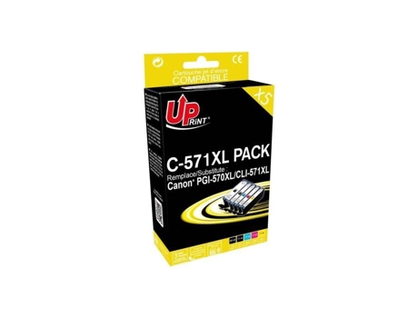 UPRINT C-570-571Xl Pack 5 Pack Cartucho de Tinta Remanufaturado Preto Amarelo Ciano Magenta Alternativa Para: Canon…