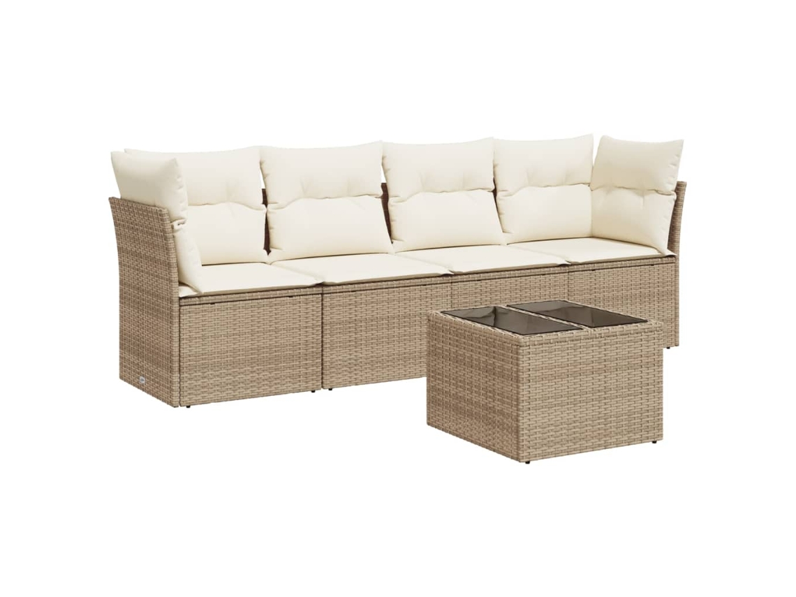 Garden Sofa Set, Garden Sofa Sets Vidaxl Bege Rattan / Vime (n/a)