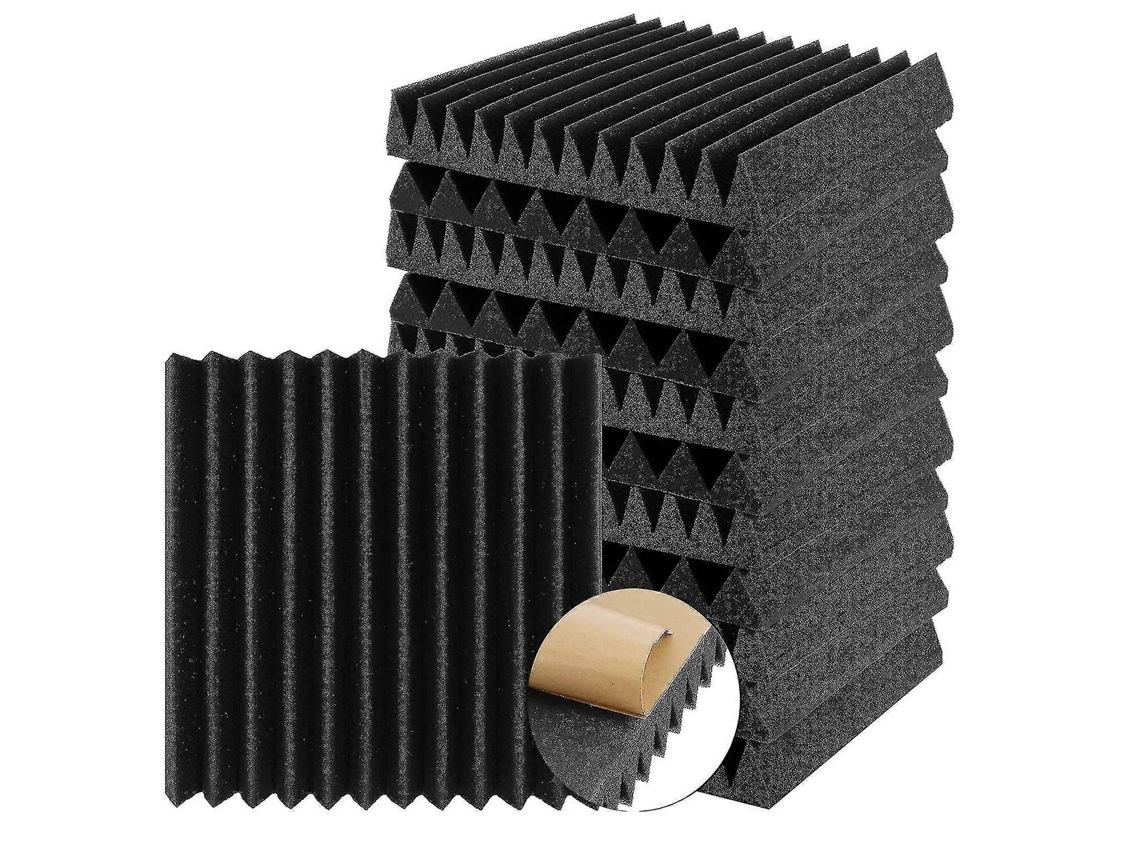 12 Unidades De Espuma Acústica Espessada De 2 Polegadas, Painéis De Isolamento Acústico Autoadesivos Para Absorção De Som