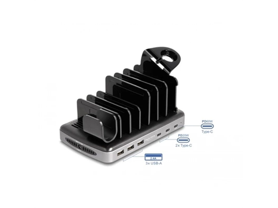 Carregador Dock Base Carga Usb-C DELOCK Preto