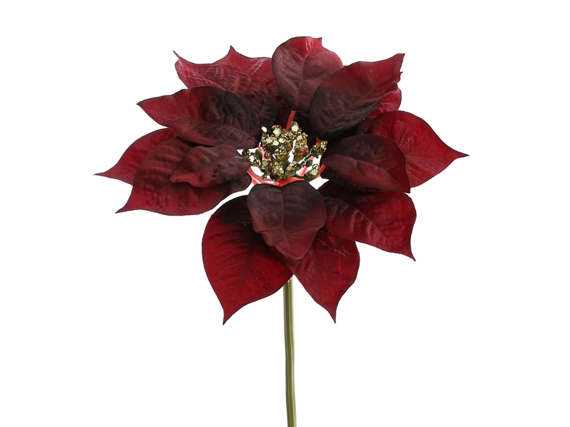Flor Artificial Natal Vermelha com Ramos de 32cm LAXISCREED