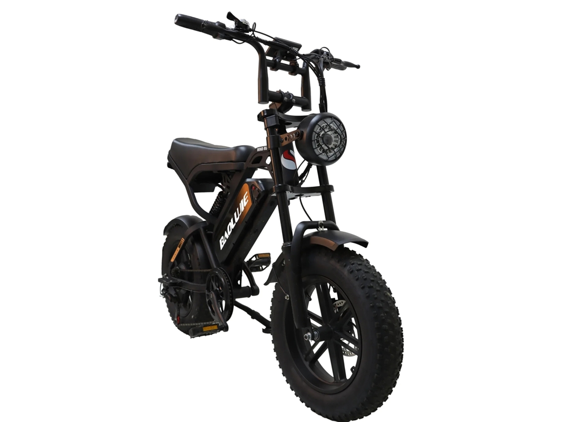 Bicicleta Elétrica BAOLUJIE F2 com Suspensão Total, Bateria Removível de 48v 13ah e Pneus de 16"x4.0".