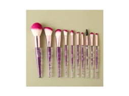 10 Peças Pincel de Base Líquida para Maquilhagem com Cerdas Sintéticas Densas para Pontilhar Pó Cremoso Mineral BlushRoxo LUUCOZK