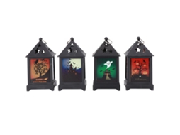 Conjunto de 4 Luzes Noturnas LED Furadas de Halloween para Decoração de Casa e Bar