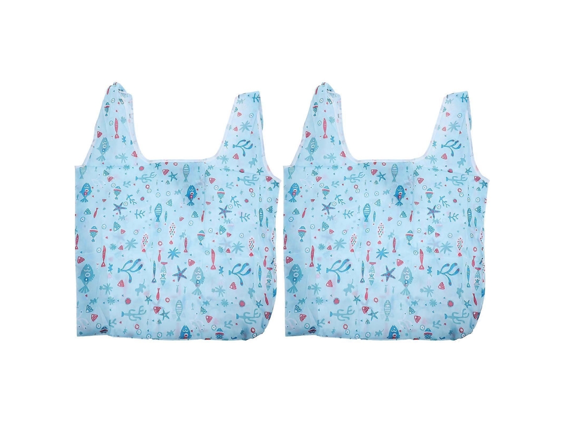 Conjunto de 2 Sacolas Organizadoras Dobráveis ​​e Reutilizáveis ​​para Compras, Artigos Diversos e Camping em Poliéster GOKOCO