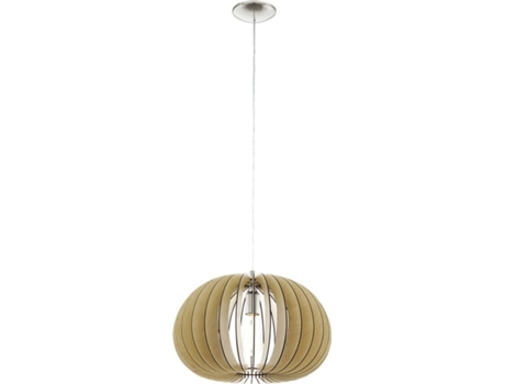 Candeeiro Suspenso  450 Cossano (Castanho - E27 - 1 x 60 W - Madeira e Aço)
