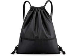 Bolsa de Tecido Oxford AQUAFORGE, Preto, Cordão, Esportiva, 44x32cm