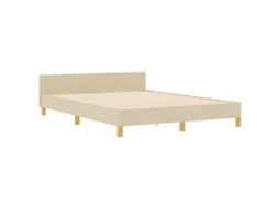 Conjunto 1 Estrado De Cama Plataforma Vidaxl Creme Tecido (140 X 200 Cm)