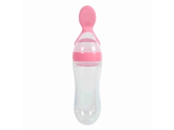 Biberão de Silicone com Colher LAXISCREED 90ml Rosa