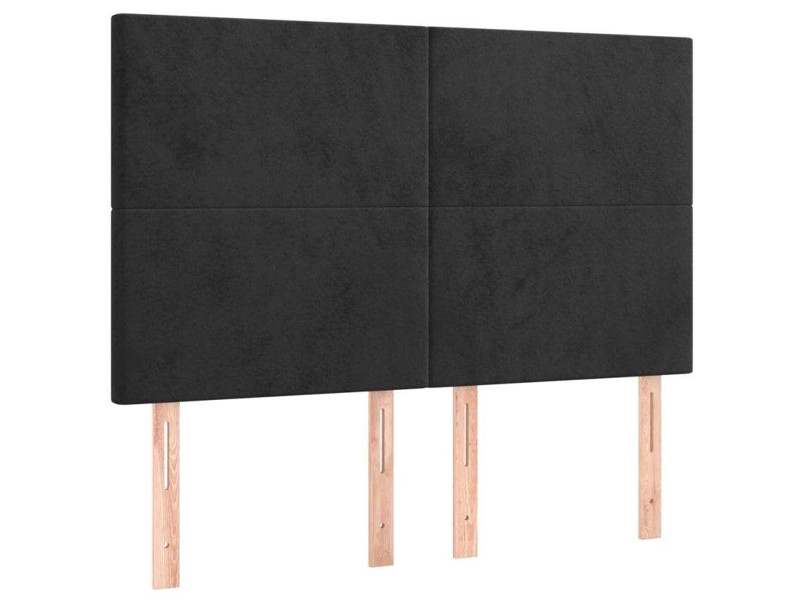 Conjunto 1 Cabeceira Vidaxl Preto Veludo (144 X 5 X 128 Cm)
