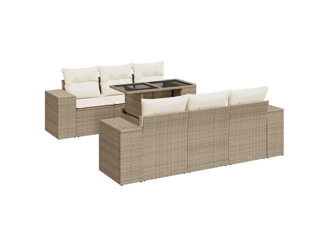 Garden Sofa Set, Garden Sofa Sets Vidaxl Bege Rattan / Vime (n/a)