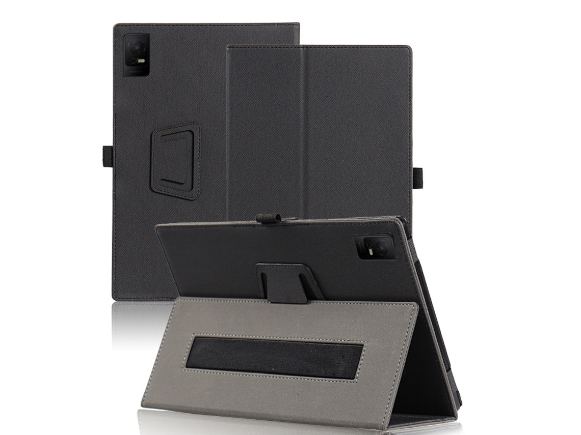 Capa Para Tablet Tcl Nxtpaper11 Czhhmart 11polegadas, Suporte, Couro Sintético Macio, Capa Protetora Completa Preta Preto