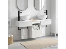 Vidaxl Conjunto De Móveis Para Banheiro 3 Unid. Branco Brilhante