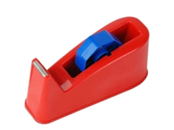 Dispensador de Fita Adesiva Vermelha para Embalagem Caixas Papelão com Ferramenta Corte Metal. GOKOCO