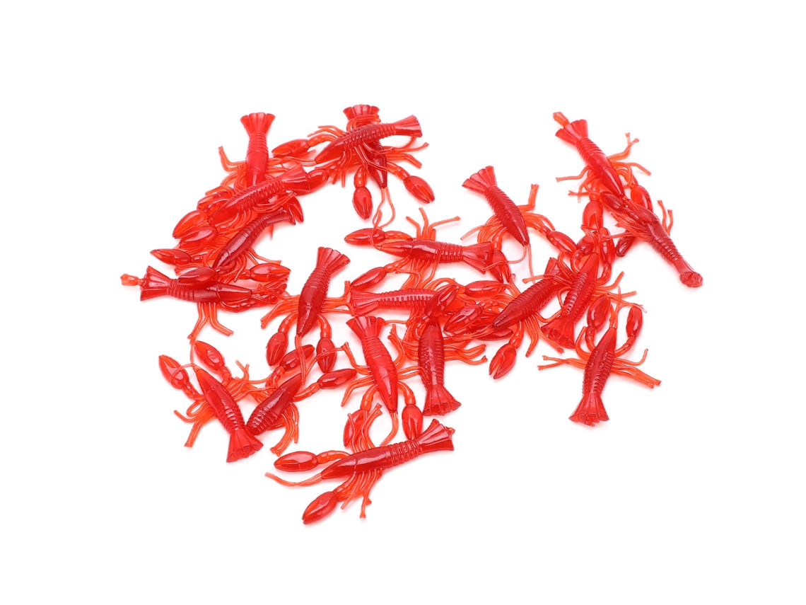 Bagged Soft Shrimp Luminous Simulation Silicone Material Fake Bait Red Lure