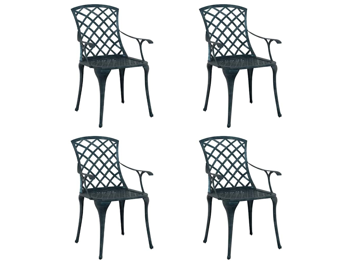 Maison Exclusive - Cadeira De Jardim 4 Pcs Verde 61 X 60,5 X 93cm Alumínio