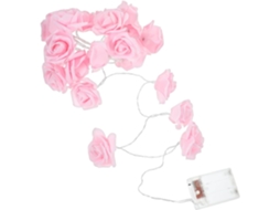 Luzes Decorativas Rosa Luminosas De 3 Metros Com 20 Leds, Alimentadas Por Bateria, Para Flores Artificiais Com Função De Luz Constante.