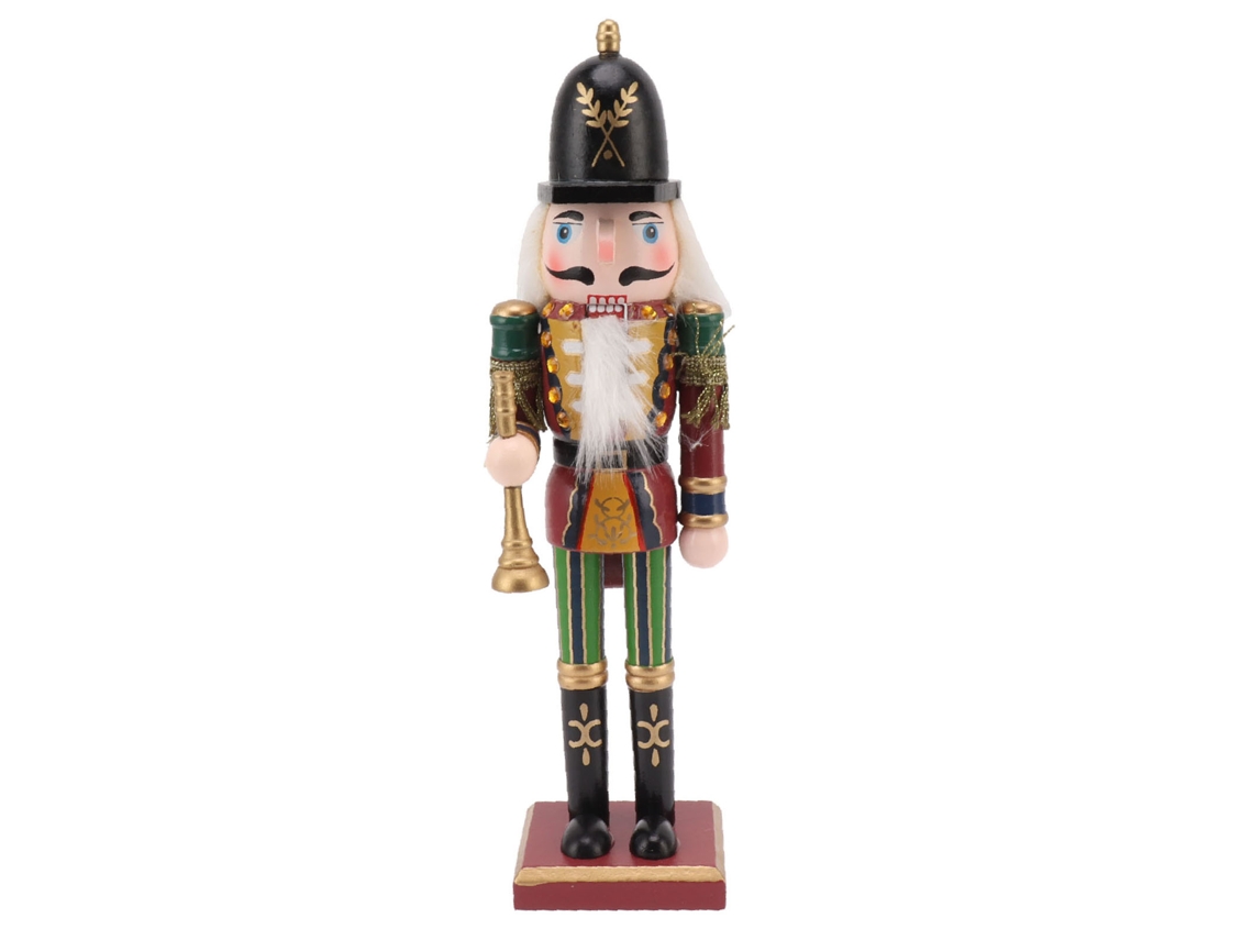 Boneco de Nogueira Baok, Figura Ornamental, Presente para Decoração de Casa, Quarto ou Escritório - Trompete
