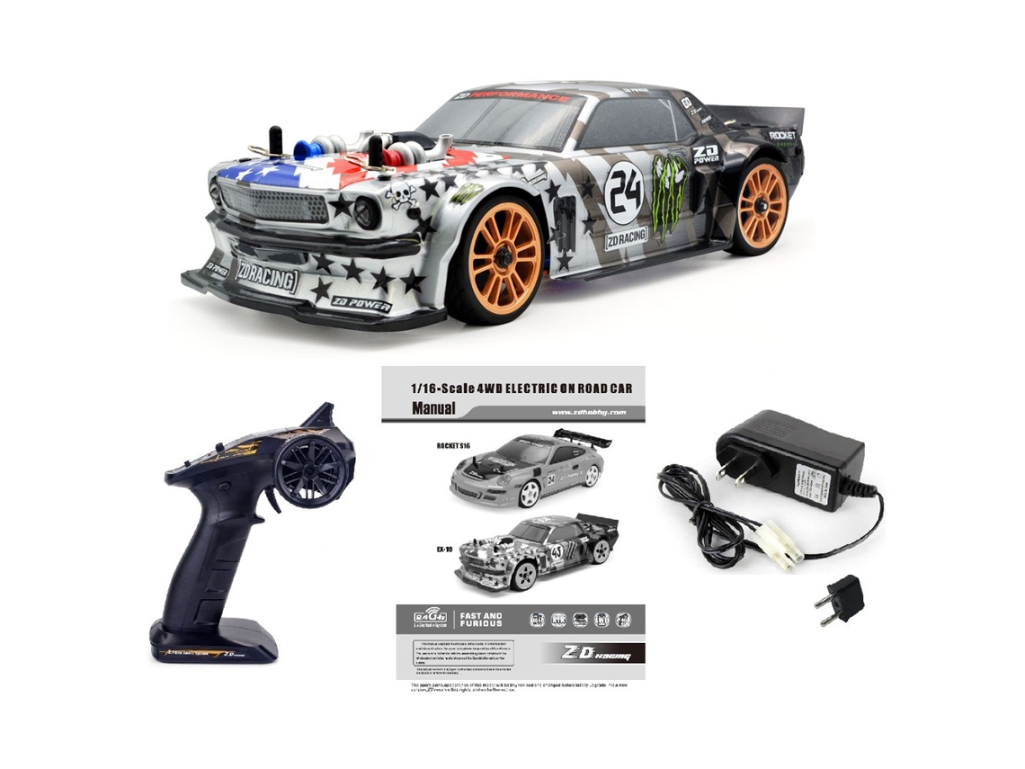 Cinzentozd Racing Ex16 03 Rtr 1/16 2.4g 4wd 30km/h Carro Rc Rápido com Motor Escovado para Turismo, Modelos de Drift em Pista MDUG