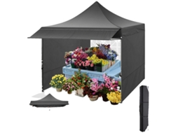 Gazebo, Material Impermeável, Altura Ajustável, Preto, 3x3m Oem