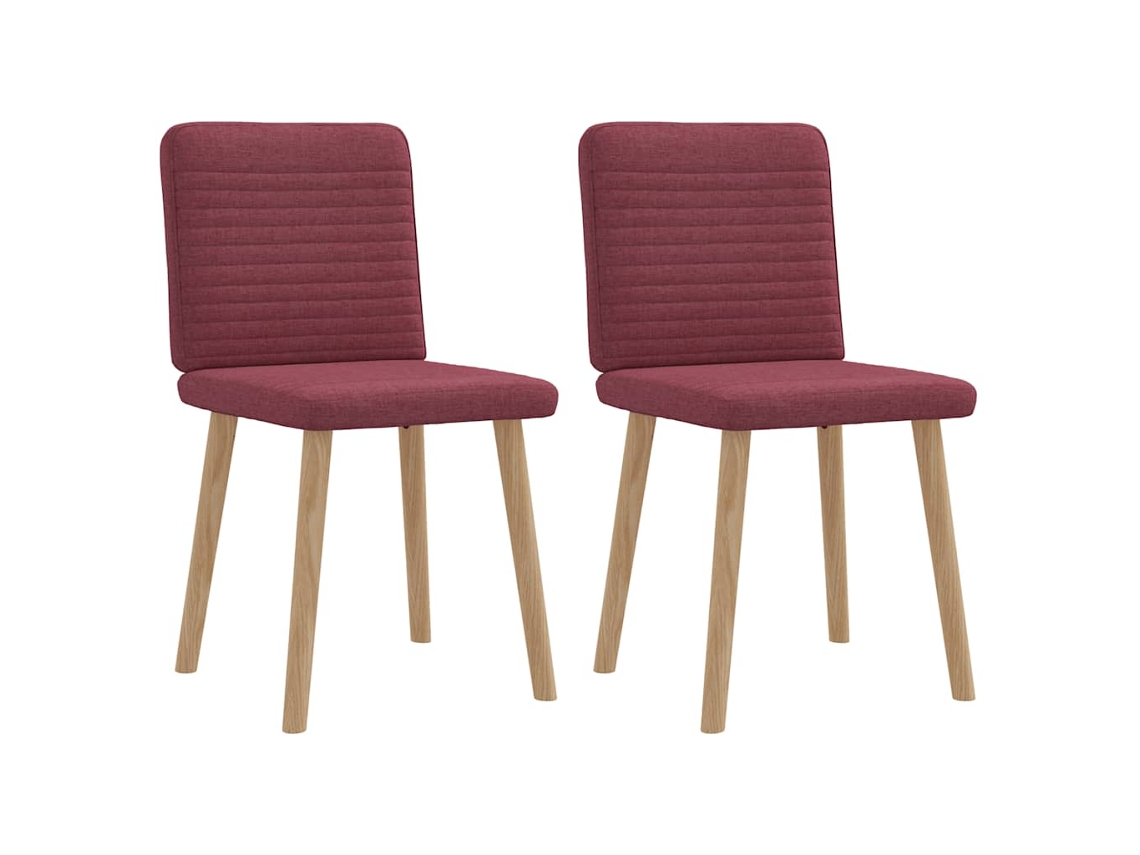 Vidaxl Cadeiras De Jantar 2 Pcs Tecido Vermelho Tinto
