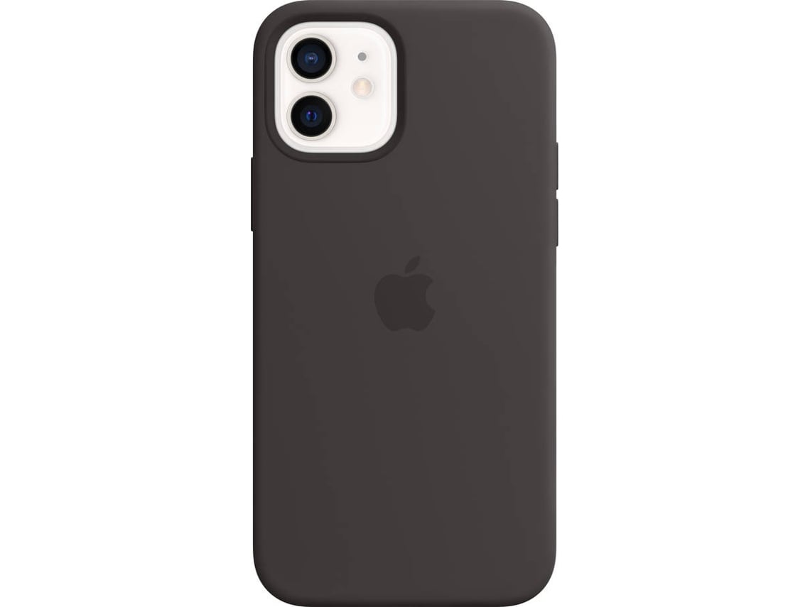 Capa iPhone 12/12 Pro de silicone com logo em preto