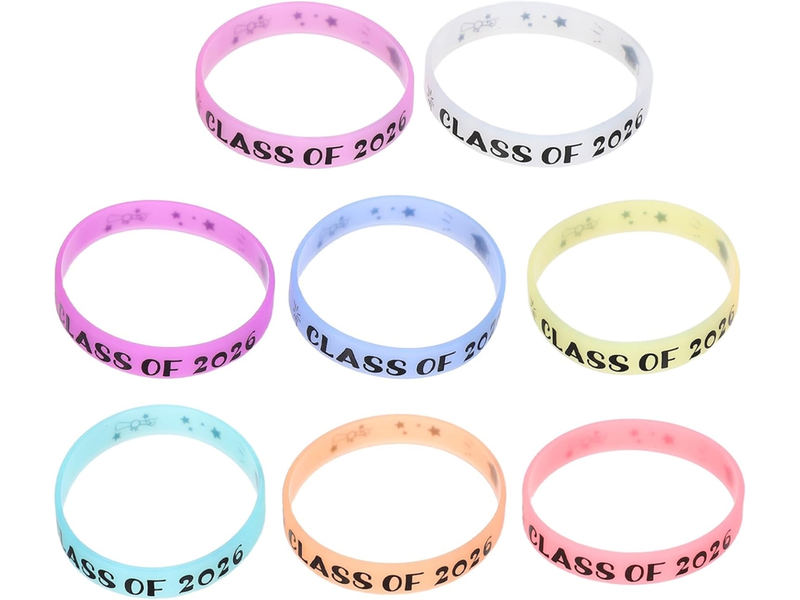 Zerodeko Conjunto de 8 Pulseiras de Silicone para Formatura, Pulseiras Luminosas para Festa de Formatura, Acessórios E
