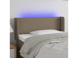 Cabeceira Camapainel De Cabeceira Luzes Led Tecido 93x16x78/88cm Cinza Acastanhado Lovely Home