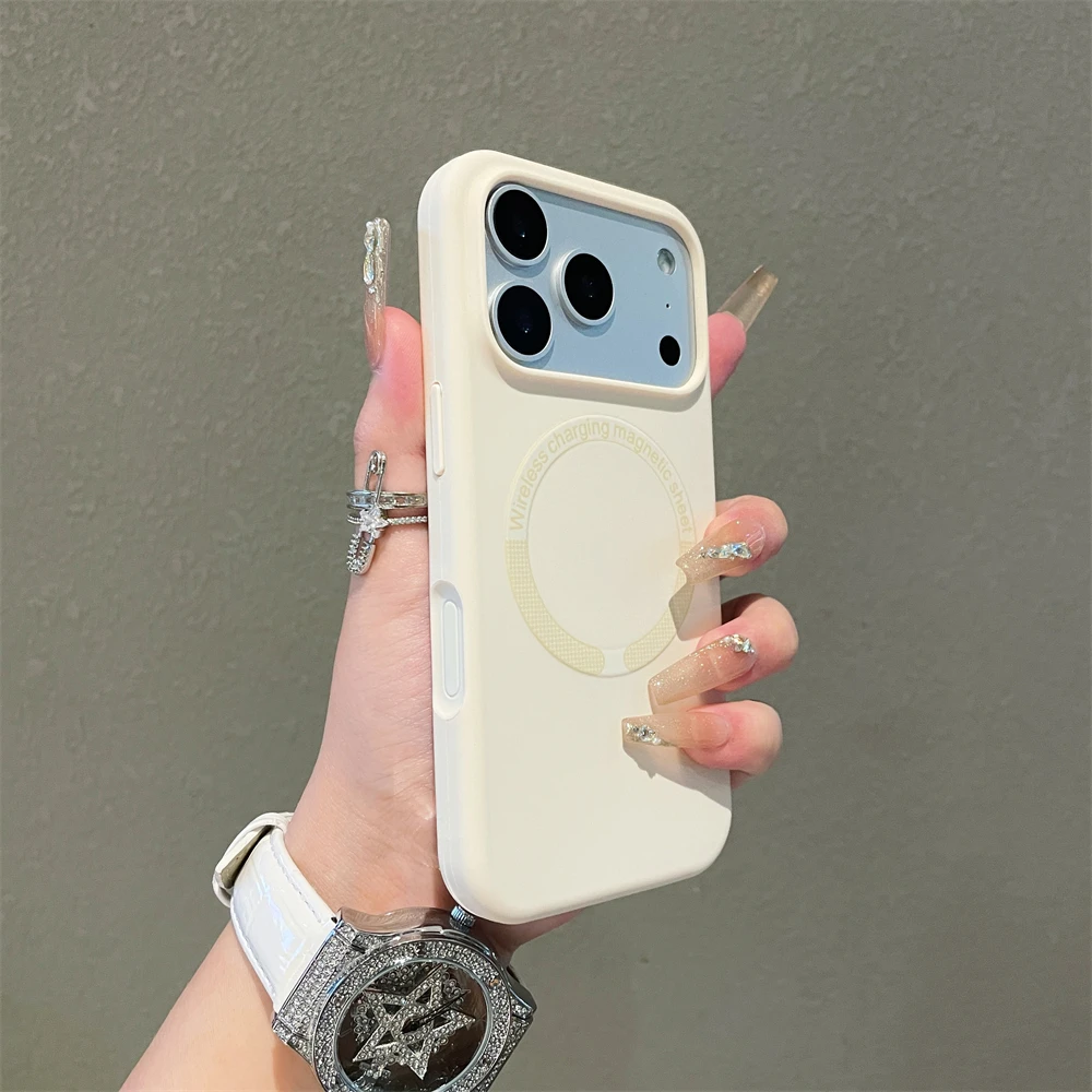 (branco, Iphone 14) Capa De Celular Fosca Em Silicone Líquido Macio, Compatível Com Carregamento Sem Fio Magnético Magsafe.
