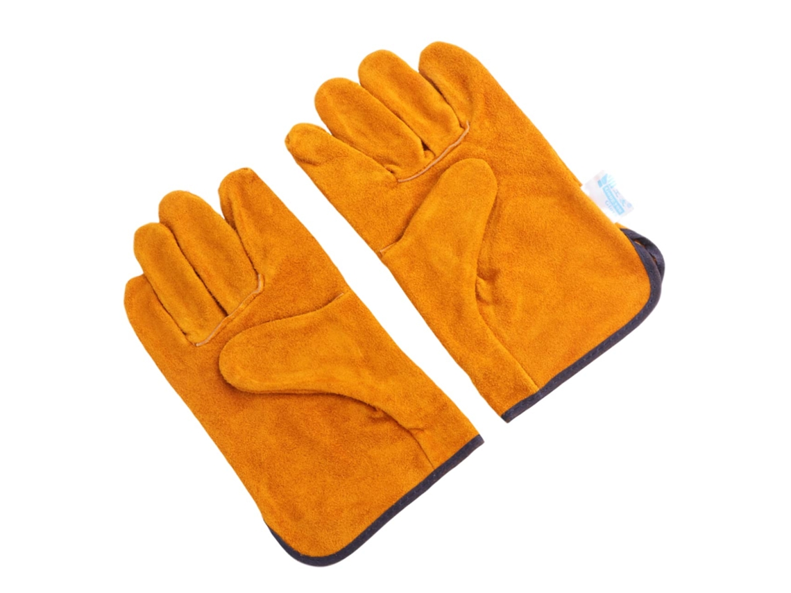 Luvas Protetoras De Couro Bovino, Com Isolamento Térmico E Proteção Contra Queimaduras.
