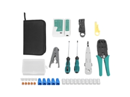 Kit De Ferramentas De Crimpagem Rj45 Para Cabo Ethernet Cat5 Cat6 Com Conectores E Pelacabos