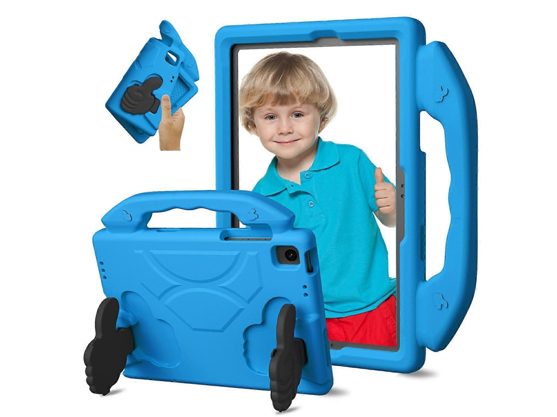 Capa de EVA ultramacia para Samsung Galaxy Tab A9 com suporte para polegar, azul Hengrongshen