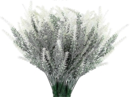 Lavanda Artificial - 12 Flores - Branco, Rosa, Plástico - Para Interiores E Casamentos | Lurelia