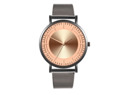 Reloj De Moda Para Parejas Con Correa De Malla Dial Redondo Cuarzo Unisex