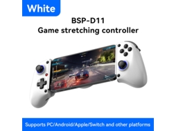Comando De Jogo Sem Fios Bluetooth Com Gatilho Linear Hall Para Ios/android/ipad/pc/switch Branco Siurn