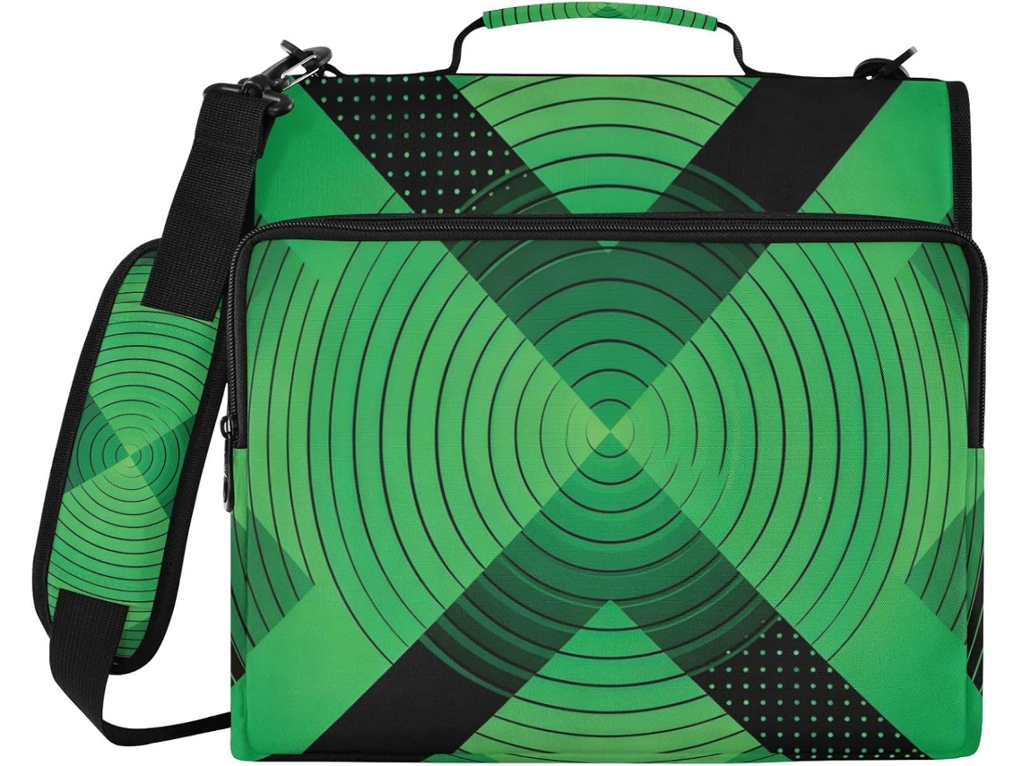 Organizador De Fichário 3 Argolas Abstrato Com Alça Ombro, Vários Bolsos, Bolsa De Armazenamento Portátil Casa Ou