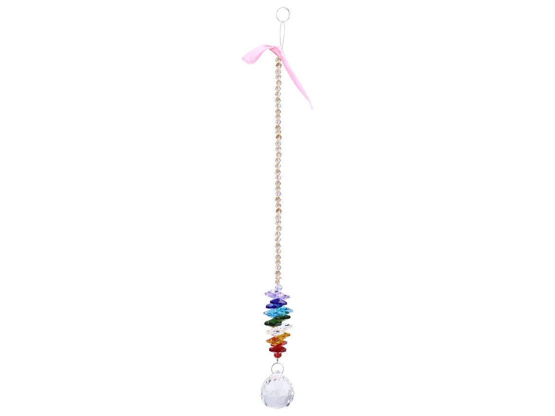 Pingente de Cristal K9 com Arco íris para Decoração de Janela, Lustre e Diy, 33cm | S/MARCA
