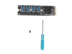 Placa De Expansão M.2 Mkey Pcie Para 4 Portas Pcie X1 Controlador Asm1184e