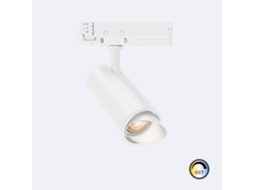 Foco Carril Led Trifásico 20W Fasano Cilíndrico Bisel Cct no Flicker Regulável Branco