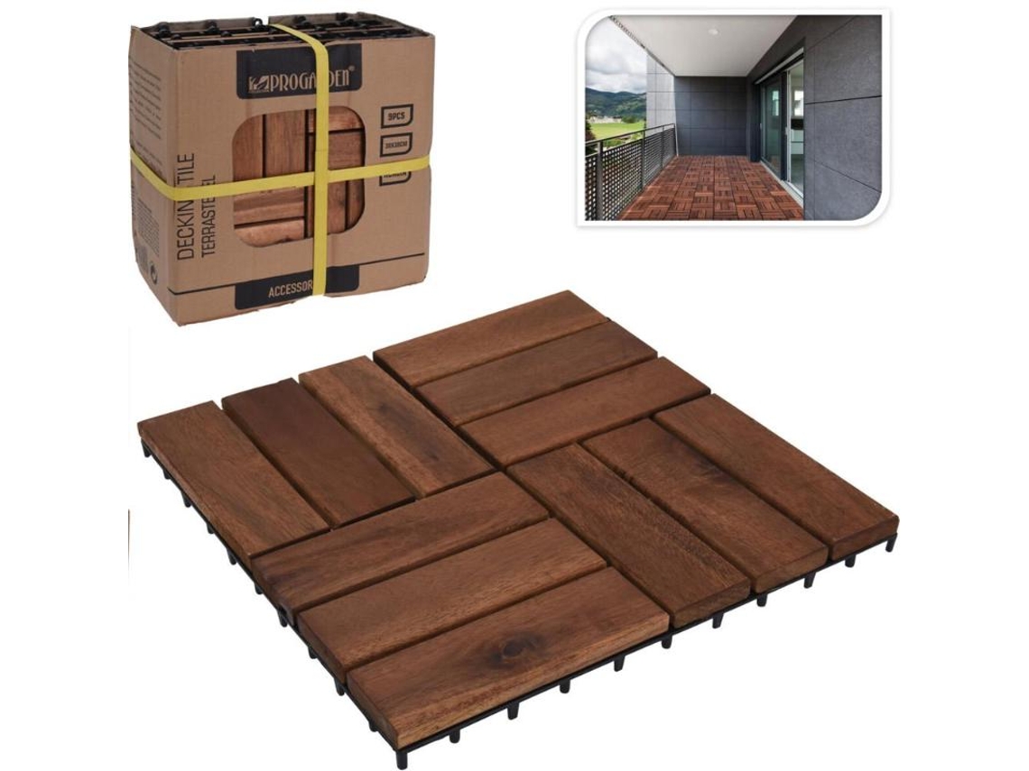 Baldosas madera 30x30 cm 9 piezas lote 9