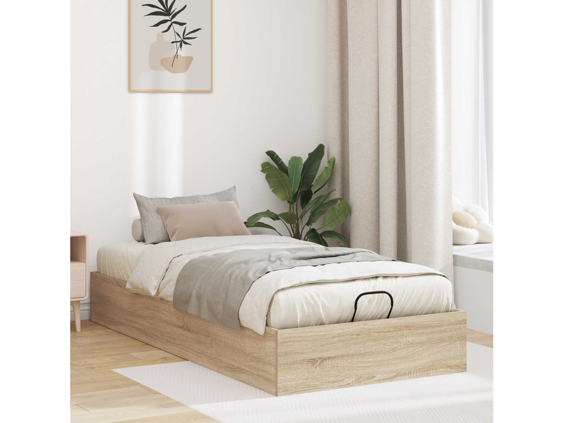 Vidaxl Estrutura de Cama Ottoman Carvalho Sonoma 75,5 X 190 Cm
