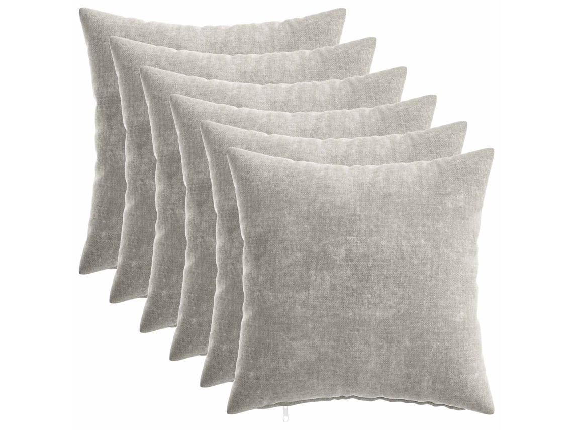 Vidaxl Capa Almofada 6 Unid. Heerlen Cinzento-claro 40 X 40 Cm