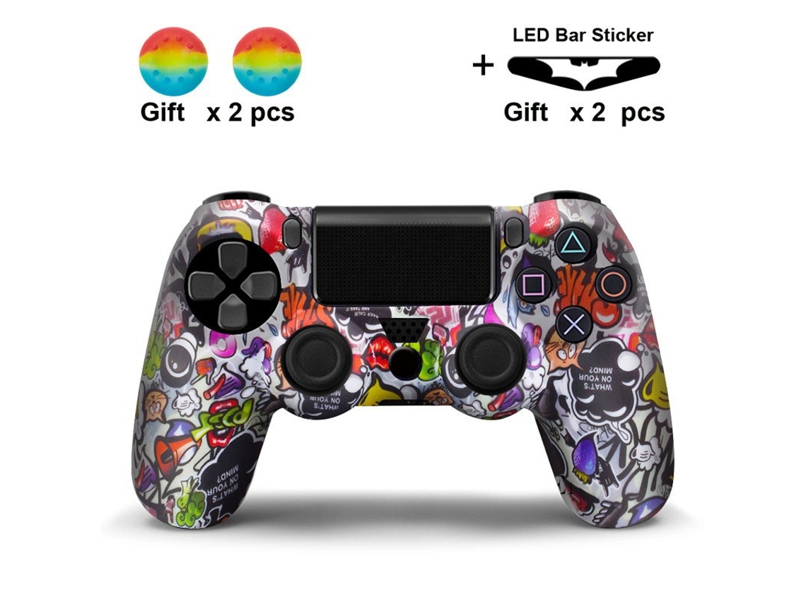 Capa Comando Para Ps4, Protetor De Alça De Silicone Antiderrapante Com Tampa De Proteção Para Polegar Cuich