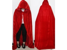 Rebe-capa Mágica Medieval Com Capuz Largo Para Fantasia De Halloween Bruxa Mago Vampiro Tela Velvet 170cm 170cm Capa Roja