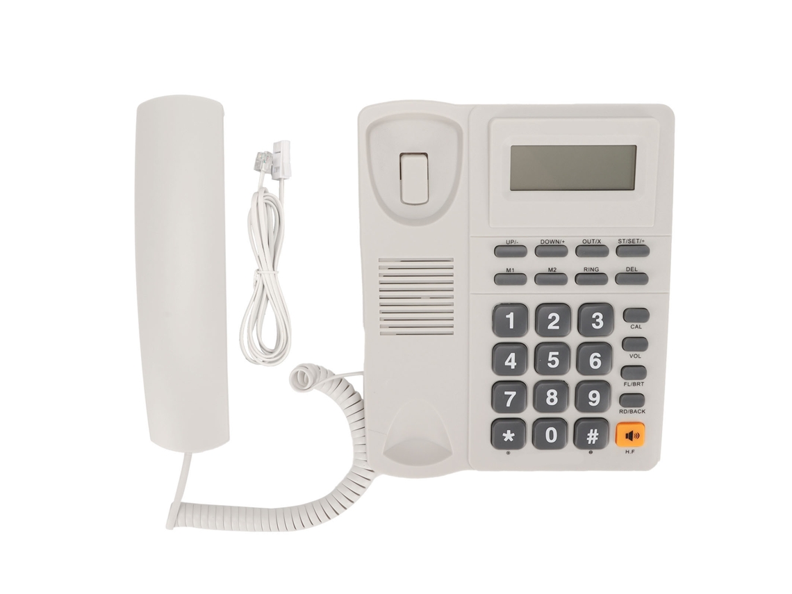 Telefone com Fio LAXISCREED Redução Ruído Id Chamada Branco