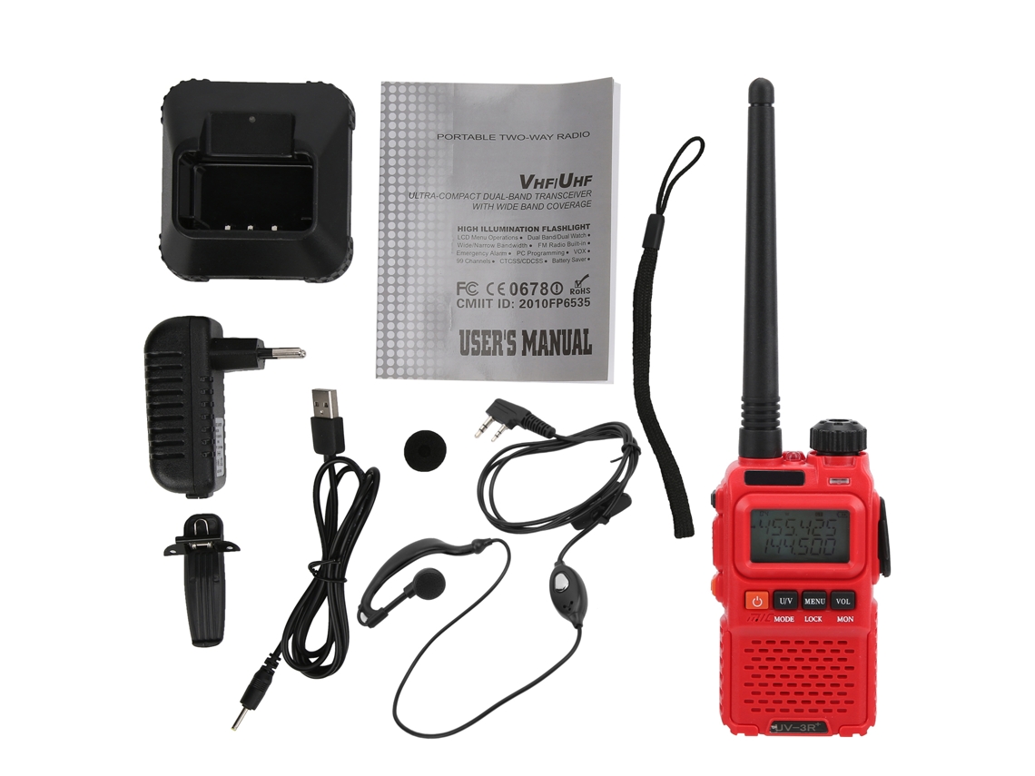 Conjunto De Rádio Comunicador Portátil Com Tela Lcd E Fones De Ouvido, 100 240v, Plugue Padrão Europeu. Brilvibera